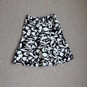 Chico's Black & White Women's A Line Silk & Linen Skirt Size 1 (Size 8)